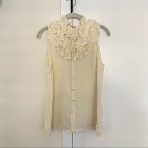 J. Crew 100% silk ruffle button up blouse. Size 8